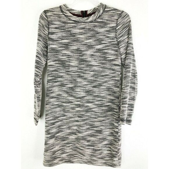 LOU & GREY Women's Long Sleeve Zip Back Slub Cotton Dress Small Black White - Picture 1 of 5